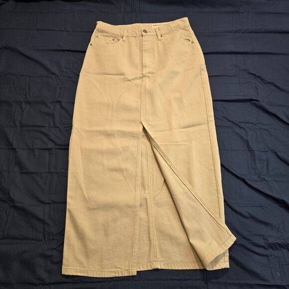 NWOT Wish List Long Denim Jean Y2K Maxi Skirt Beige Size S - Picture 2 of 9